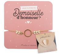 Manahia - Bracelet doré demande demoiselle d’honneur - Acier inoxydable - Veux-tu être ma demoiselle d’honneur ? - annonce mariage originale, cadeau témoin femme, demande témoin, EVJF
