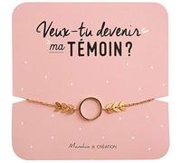 Manahia Bracelet Doré Témoin - Veux-tu être ma Témoin ? - Acier Inoxydable & Boîte Kraft - Idée Cadeau Surprise, Demande Originale, Annonce Mariage & EVJF
