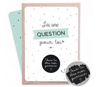Manahia Carte à gratter demande parrain | Veux-tu être mon parrain ? | annonce naissance, annonce baptême, carte d'annonce surprise