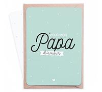 Manahia Carte Papa - Pour mon Papa d'Amour | Livrée avec Enveloppe Kraft | Bonne Fête Papy | Noël | Anniversaire | Fête des Pères