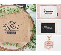 Manahia Coffret Cadeau Nounou Formidable - Kit Pochette Coton, Porte-Clés et Carte Merci - Idée Cadeau Fin d'Année, Noël & Anniversaire - Cadeau Assistante Maternelle - Design Français