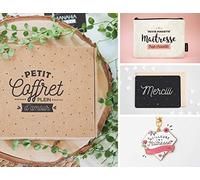 Manahia - Coffret Maîtresse - Pochette, Porte-clés et Carte Merci Maîtresse - Idée Originale Cadeau Fin d'Année Scolaire & Noël - Coffret Cadeau - Kit Institutrice