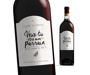 Manahia étiquette bouteille parrain - Veux-tu être mon parrain ? étiquette vin demande parrain - annonce naissance - demande parrain - annonce parrain - futur parrain - baptême