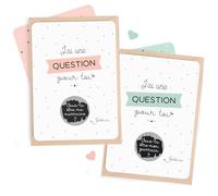 Manahia - Lot de 2 Cartes à gratter Marraine et Parrain | Demande pour Futur Baptême et Kit Annonce Grossesse ou Naissance Bébé | 2 Enveloppes kraft