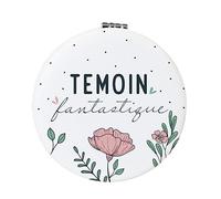 Manahia - Miroir de Poche Marraine Parfaite - Livré avec Pochon Coton - Idée Cadeau Meilleure Amie, Filleule, Annonce Bébé et Demande pour Baptême - Double Face Simple et Grossissant