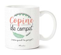 Manahia Mug Cadeau Copine - Copine de Compet' - Boite Kraft - Imprimé en France - 330 mL Céramique - Meilleure Amie - Tasse Copine - Amie - BFF - Cadeau Femme