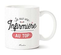 Manahia Mug Cadeau Infirmière - Je suis une Infirmière au Top - Avec Boite Kraft - 330 mL, Céramique - Imprimé en France - Tasse Merci - Remercier les Soignants - Cadeau Hôpital - Accouchement