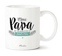Manahia Mug Cadeau Papa - "Merci Papa de toujours être là pour moi" - Tasse Céramique 330ml avec Boîte Kraft - Idée Cadeau Fête des Pères, Noël & Anniversaire - Imprimé en France