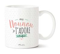 Manahia - Mug Nounou Je t'adore - Cadeau Fin d'Année Scolaire & Vacances