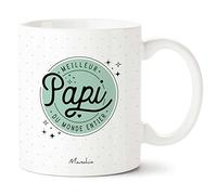 Manahia Mug Papi - Meilleur Papi du Monde Entier - Tasse Cadeau Fête des Grands-Pères, Noël & Annonce Grossesse - Céramique 330ml avec Boîte Kraft - Imprimé en France
