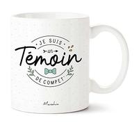 Manahia Mug Témoin Homme - Je suis un Témoin de compet' - Avec boite Kraft - Imprimé en France - 330 mL Céramique - Annonce Témoin de Mariage - Tasse témoin - Demande Futur Témoin