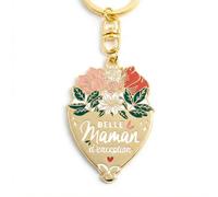 Manahia Porte Clés Belle Maman d'Exception - Idée Cadeau future Belle-Mère - Accessoire Sac Émaillé Doré & Chic - Original pour Noël, Anniversaire, Fête des Mères