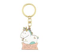 Manahia Porte-Clés Licorne "Je prends la Vie côté Paillettes" - Idée Cadeau Femme & Fille - Bijou de Sac Émaillé Doré - Accessoire Magique pour Noël, Anniversaire & Amitié