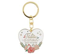 Manahia Porte Clés Tata d'Amour - Idée Cadeau Original Sœur & Tante - Annonce Grossesse Future Tata - Bijou de Sac Émaillé Doré & Résistant - Cadeau Anniversaire & Noël Femme