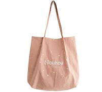 Manahia Tote Bag Brodé Nounou - Nounou Adorée - Cadeau Nounou - Sac Nounou - Sac Cabas Brodé 100% Coton avec Poche - Cadeau Fin d'Année Scolaire - Merci Nounou - Cadeau Noël Nounou