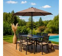 Manarola parasol marron rond 292 x 292 m led