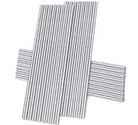 Manarty Lot de 24 bâtons de colle chaude à paillettes argentées, taille complète, 0,7 cm de diamètre x 20,3 cm de long, bâtons de colle thermofusible colorés, gris scintillant, bâtons de colle EVA standard pour sceau, tampon, bricolage, décoration artisanale, etc