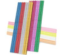 Manarty Lot de 24 bâtons de colle chaude de couleur pailletée (30,5 x 20,3 cm de long, bâtons de colle thermofusible colorés, gris étincelant, bâtons de colle EVA standard pour sceau, tampon, bricolage, décoration