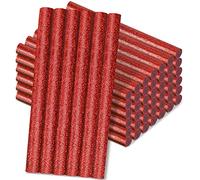 Manarty Lot de 48 bâtons de colle chaude à paillettes rouges - Taille réelle : 0,7 cm de diamètre x 10,2 cm de long - Pour sceau, tampon, loisirs créatifs, décoration