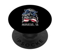 Manassas VA Messy Hair Bun Ribbon Lunettes de Soleil PopSockets PopGrip Adhésif
