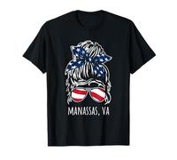 Manassas VA Messy Hair Bun Ribbon Lunettes de Soleil T-Shirt