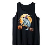 Manatee Witch Broom Ride with Pumpkin Moon Sea Animal Débardeur