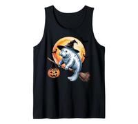 Manatee Witch Broom Ride with Pumpkin Moon Sea Animal Débardeur