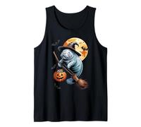 Manatee Witch Broom Ride with Pumpkin Moon Sea Animal Débardeur