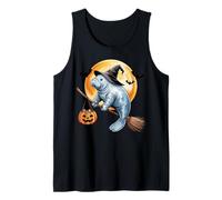 Manatee Witch Broom Ride with Pumpkin Moon Sea Animal Débardeur