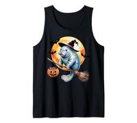 Manatee Witch Broom Ride with Pumpkin Moon Sea Animal Débardeur