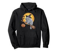 Manatee Witch Broom Ride with Pumpkin Moon Sea Animal Sweat à Capuche