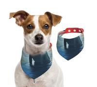 Manatees, Watch The Sunset Pet Scarf Dog Bandanas Printemps Été Coton Doux Chiot Foulards Réglable Accessoires pour Petit, Moyen Grand Fille Garçon Chiot Petit
