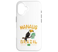 Manaus Toco Toucan Brésil Amazonas Rainforest Drapeau brésilien Coque pour iPhone 16