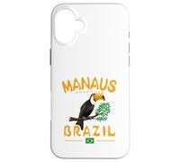 Manaus Toco Toucan Brésil Amazonas Rainforest Drapeau brésilien Coque pour iPhone 16 Plus