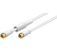MANAX câble coaxial pour antenne satellite plate blanc 10 m double blindage, fiche f plaqué or-douille