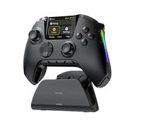 ManbaOne ManbaOne Manette de jeu sans fil avec écran interactif pour Switch/Windows PC/iOS/Android, bâton effet Hall et déclencheur avec station de chargement (Noir)