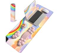 Manbasnake Cloud Mouse Pad Wrist Support Keyboard Wrist Rest Set With Ergonomic Memory Foam,Non-Slip Base,Cloud Coasters For Home,Office,Laptop,Desktop Computer,Easy Typing Pain Re[ZHB0923]