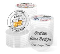 MANBATTLE 100 jetons de poker en acrylique personnalisés, jetons de boisson personnalisés avec votre propre logo, image et texte, impression couleur double face, jetons de boisson personnalisés pour