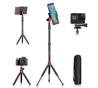 Manbily Mini trépied pour appareil photo 56" en aluminium - Pour appareil photo reflex numérique Gopro - Réglable en hauteur - Petit trépied pour iPad et smartphone - Avec rotule à 360° - Barre