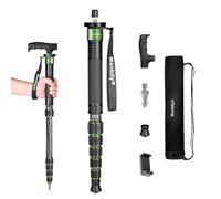 Manbily Monopode Caméra Appareil Photo 40-168cm en Fibre de Carbone Monopodes de Voyage avec Poignée de Canne Portable Compact Télescopique 6 Sections pour DSLR Caméra, Caméscope Vidéo (Vert)