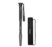 Manbily Monopode de voyage en aluminium à 5 sections pour appareil photo Canon, Nikon, Sony, appareil photo reflex numérique, caméscope, compact, portable et léger (E-222) (rouge)