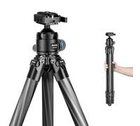 Manbily Trépied en fibre de carbone WZ-324PA pour prise de vue et chasse 158 cm, adaptateur Picatinny-Arca Swiss, tube 32 mm, tête sphérique bas 360°