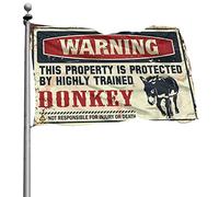 ManCave Accessoires et Décoration Avertissement This Property Is Protected By A Highly Trained Donkey Flag Poster Amusant pour Dortoir College Dortoir Drapeau pour Dortoir Drôle (152 x 244 cm)