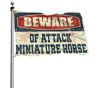 ManCave Accessoires et décoration Drapeau miniature de cheval Beware Of Attack Poster amusant pour dortoir universitaire (120 x 180 cm)