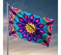 Mancave Accessories Drapeau coloré à motif floral mandala pour homme Décoration de chambre (30 x 45 cm)