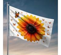 Mancave Accessories Drapeau pour homme Tournesol et papillons : une scène d'été lumineuse Drapeau cool Poster Drapeaux Décoration de chambre (152 x 244 cm)