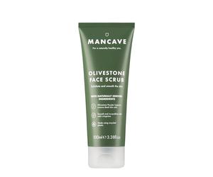 ManCave Gommage Visage Noyaux d'Olive 100ml, pour Hommes | Pour peau terne, Vegan, Non testé sur animaux, Plastique recy abriqué en Angleterre