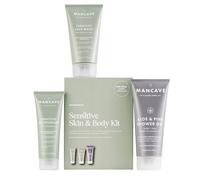 ManCave Sensitive Skin & Body Kit Coffret cadeau pour hommes avec nettoyant pour le visage hydratant nettoyant pour le corps à l'aloe vera et au pin soins de la peau soins du visage pour hommes
