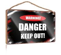 Mancave Signs And Decor Warning! Danger Keep Out. Panneaux de cuisine amusants pour décoration extérieure d'automne (15 x 28 cm)