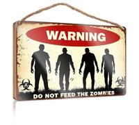 Mancave Signs And Decor Warning: Do Not Feed The Zombies. Panneaux de cuisine amusants pour décoration extérieure d'automne (20 x 30 cm)